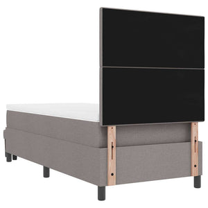 Κρεβάτι με ελατήρια με στρώμα Taupe 90 x 200 cm ύφασμα - Pakobazaar