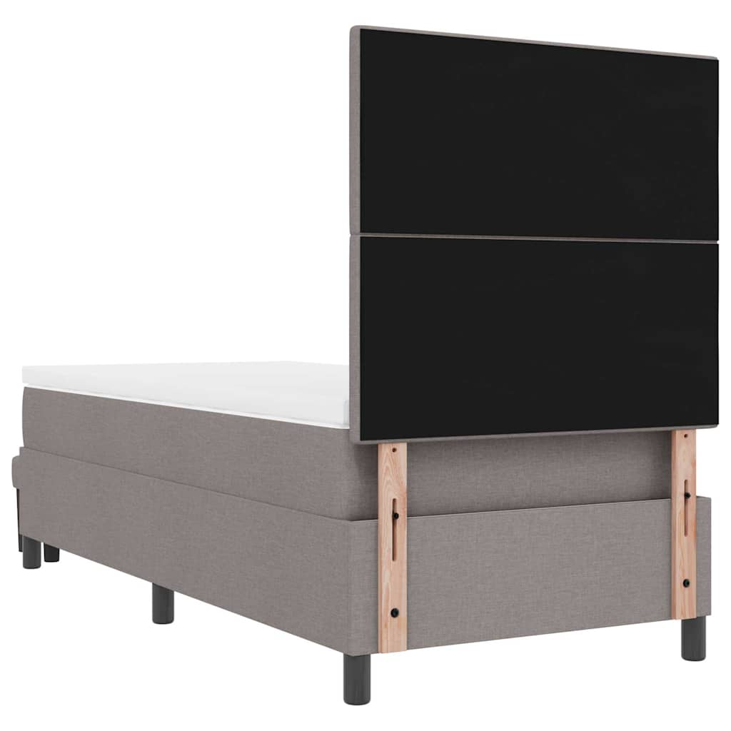 Κρεβάτι με ελατήρια με στρώμα Taupe 100 x 200 cm ύφασμα - Pakobazaar