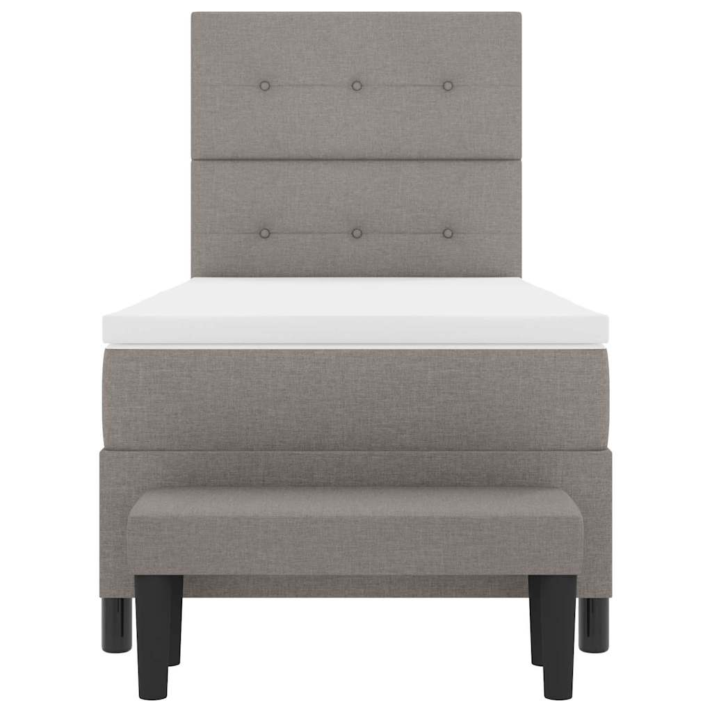 Κρεβάτι με ελατήρια με στρώμα Taupe 100 x 200 cm ύφασμα - Pakobazaar