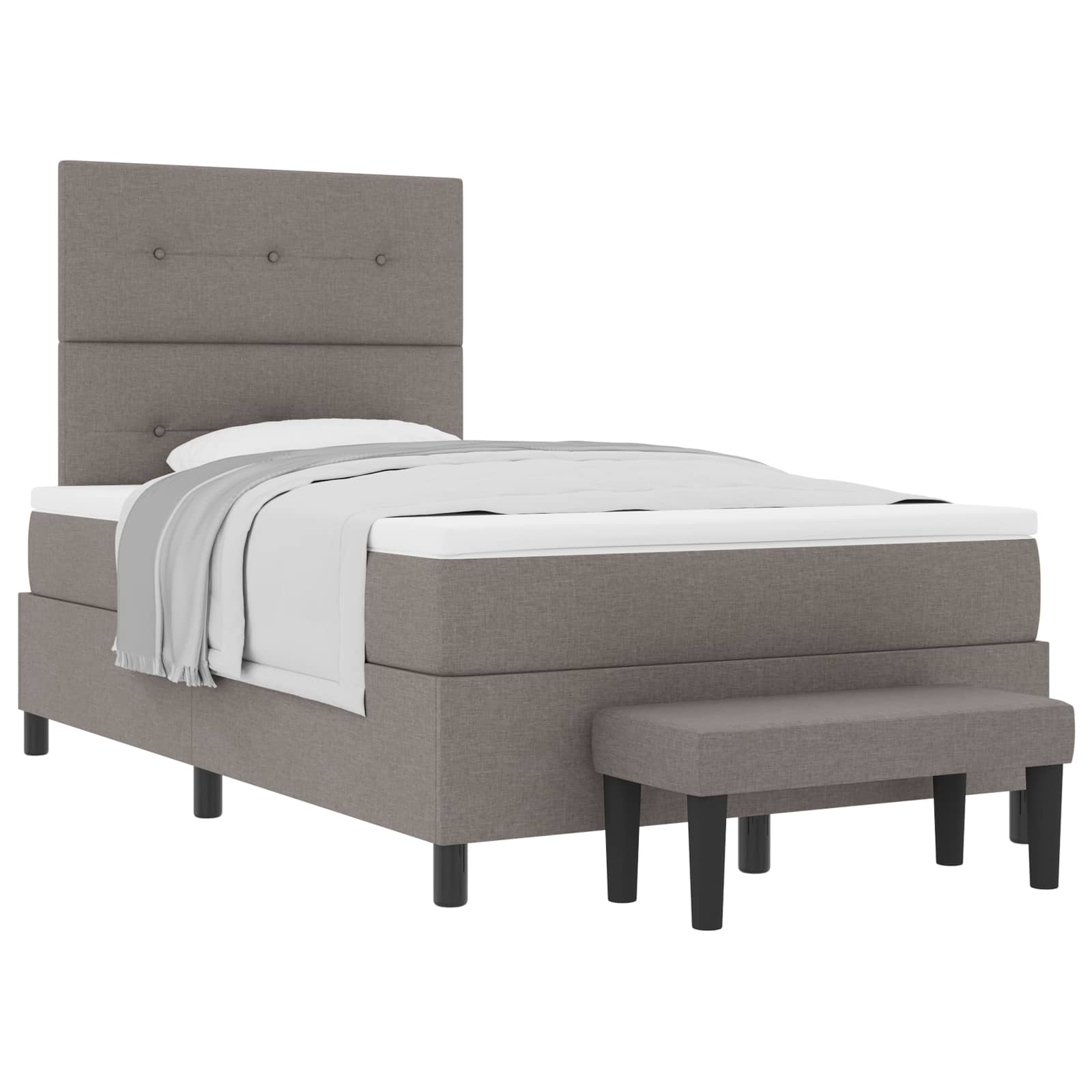 Κρεβάτι με ελατήρια με στρώμα Taupe 120 x 190 cm ύφασμα - Pakobazaar