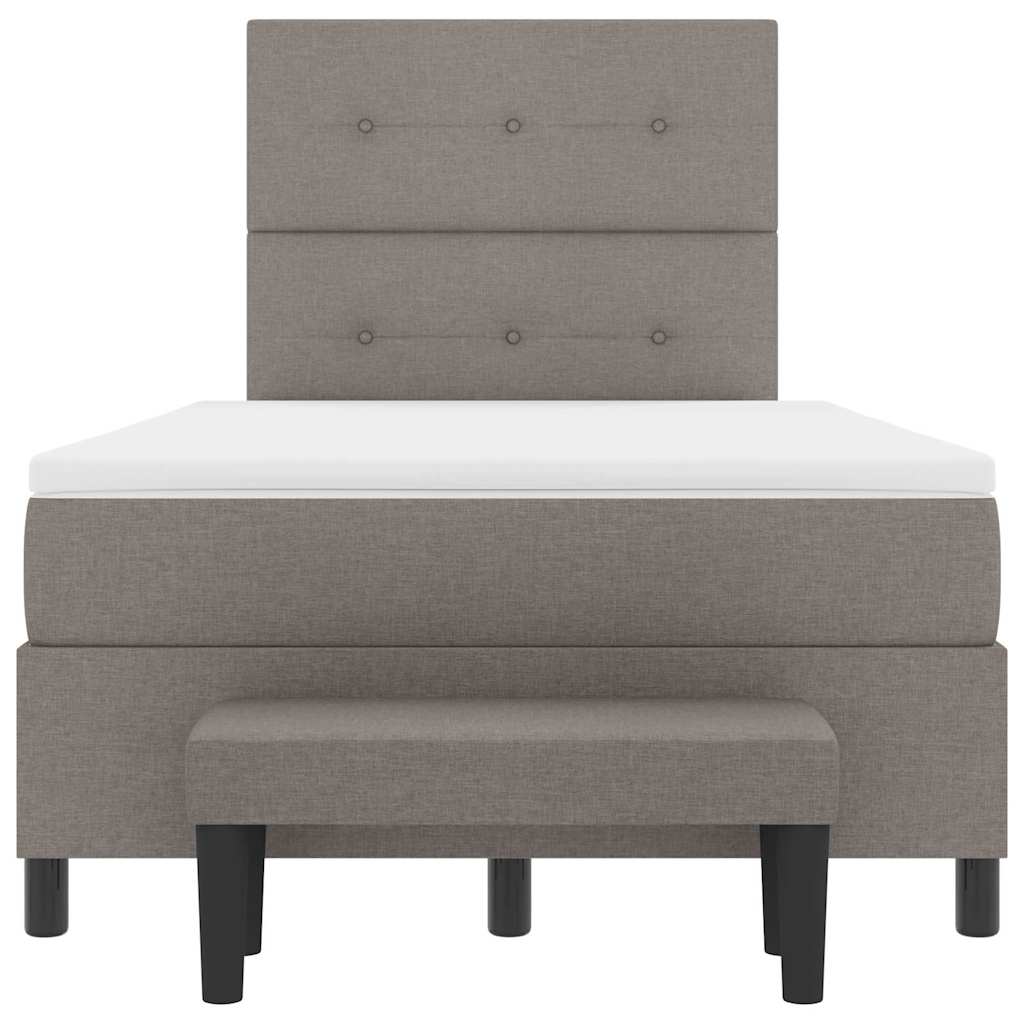 Κρεβάτι με ελατήρια με στρώμα Taupe 120 x 190 cm ύφασμα - Pakobazaar