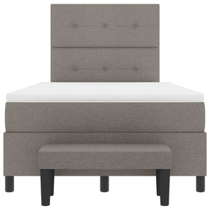 Κρεβάτι με ελατήρια με στρώμα Taupe 120 x 190 cm ύφασμα - Pakobazaar