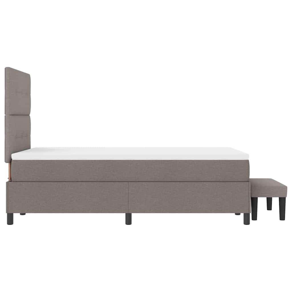 Κρεβάτι με ελατήρια με στρώμα Taupe 120 x 190 cm ύφασμα - Pakobazaar
