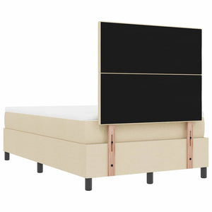 Κρεβάτι με ελατήρια με κεφαλάρι Κρεμ 120 x 200 cm ύφασμα