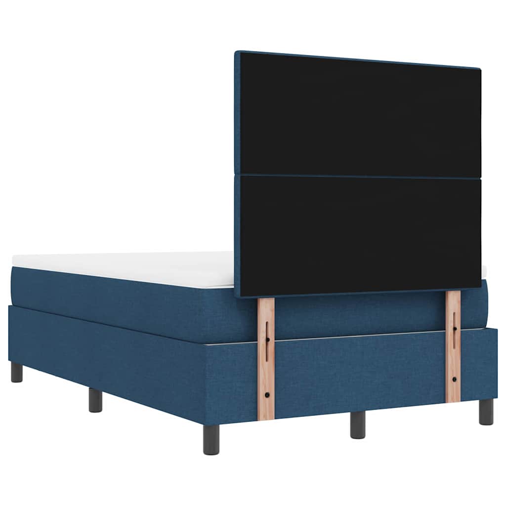 Κρεβάτι με ελατήρια με στρώμα Μπλε 120 x 200 cm ύφασμα - Pakobazaar