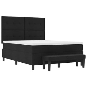 Κρεβάτι με ελατήρια με κεφαλάρι Μαύρο 140 x 200 cm ύφασμα - Pakobazaar