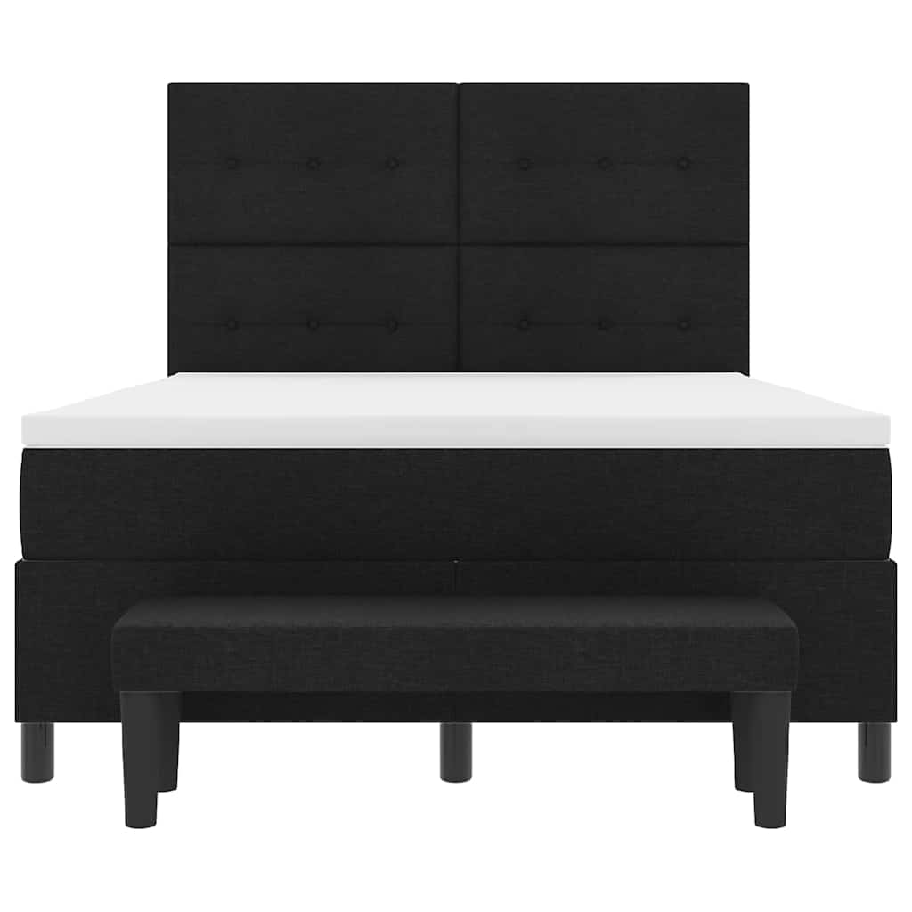 Κρεβάτι με ελατήρια με κεφαλάρι Μαύρο 140 x 200 cm ύφασμα - Pakobazaar