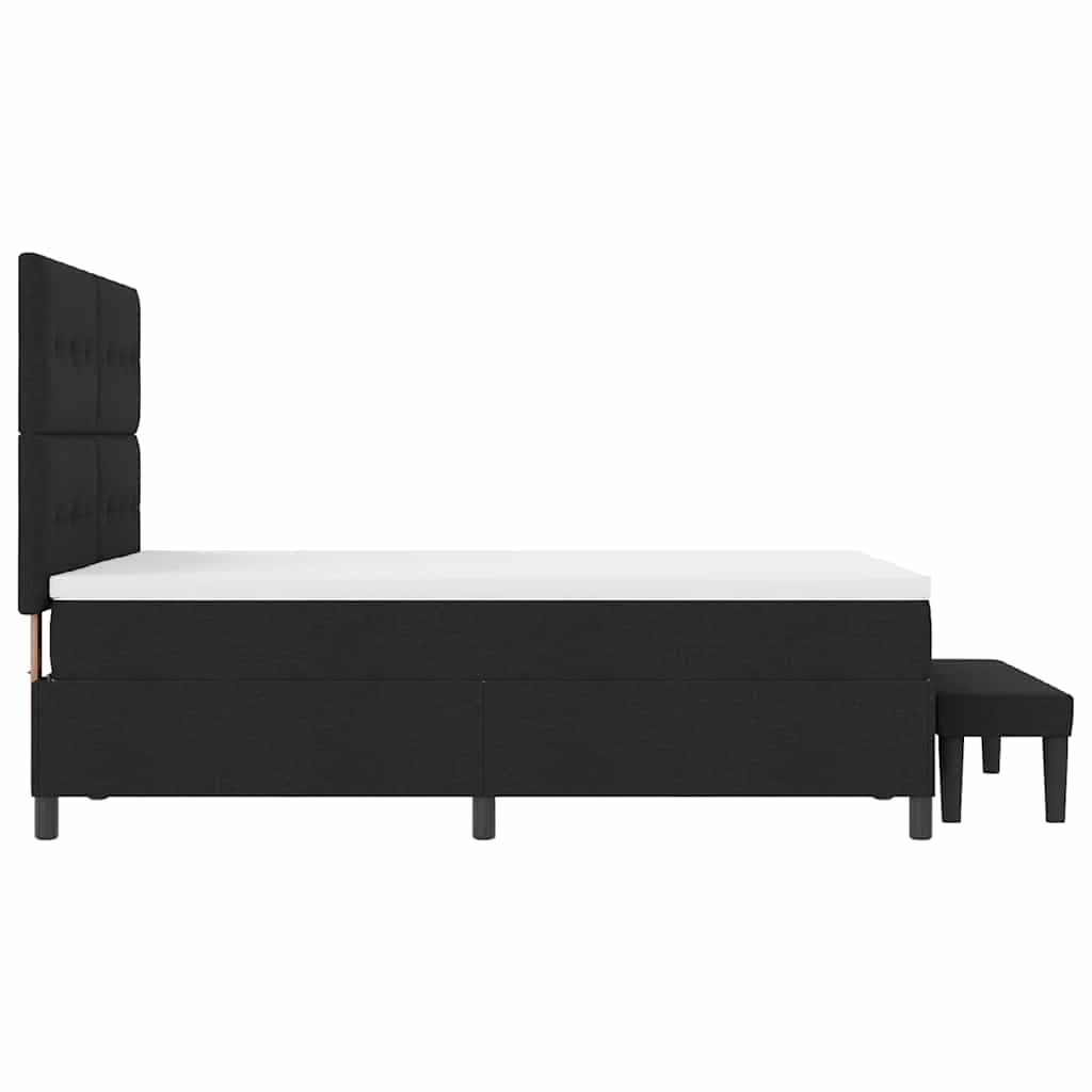 Κρεβάτι με ελατήρια με κεφαλάρι Μαύρο 140 x 200 cm ύφασμα - Pakobazaar