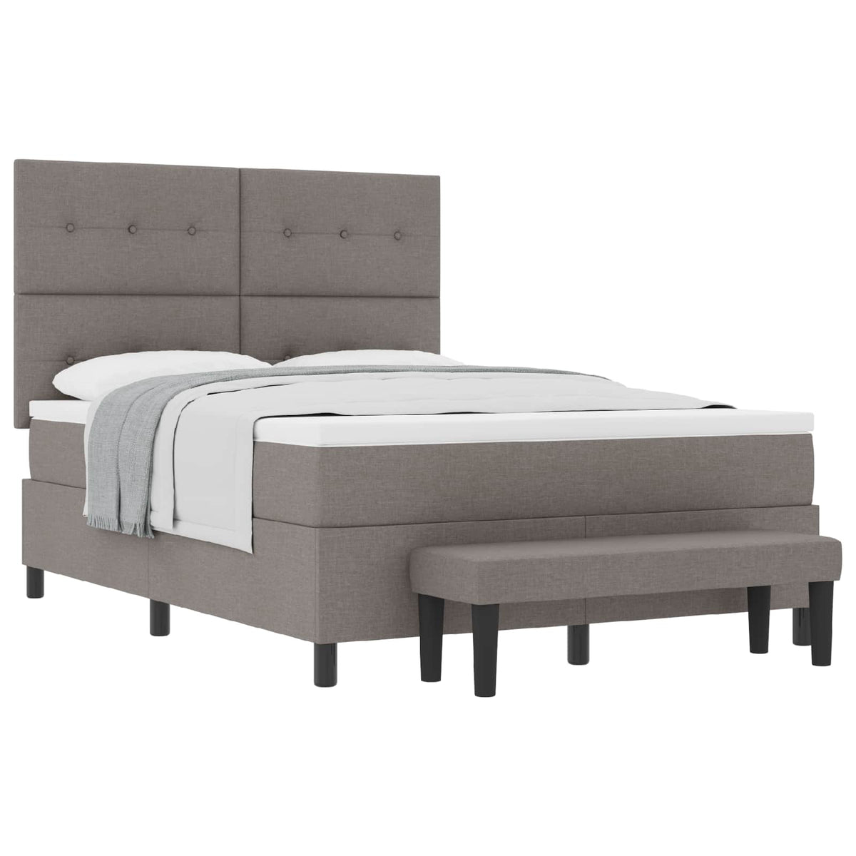 Κρεβάτι με ελατήρια με κεφαλάρι Taupe 140 x 200 cm ύφασμα - Pakobazaar