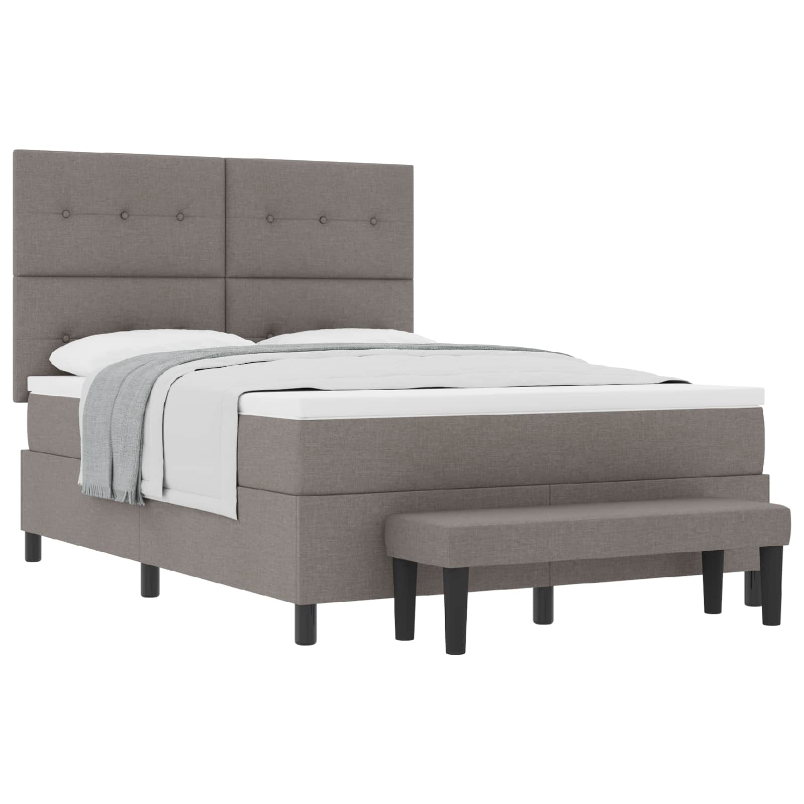 Κρεβάτι με ελατήρια με κεφαλάρι Taupe 140 x 200 cm ύφασμα - Pakobazaar