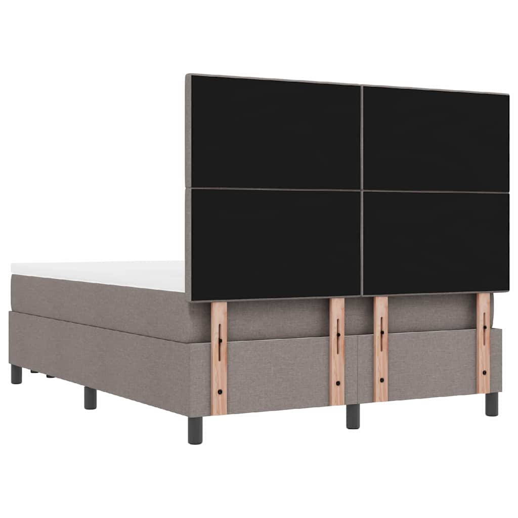 Κρεβάτι με ελατήρια με κεφαλάρι Taupe 140 x 200 cm ύφασμα - Pakobazaar