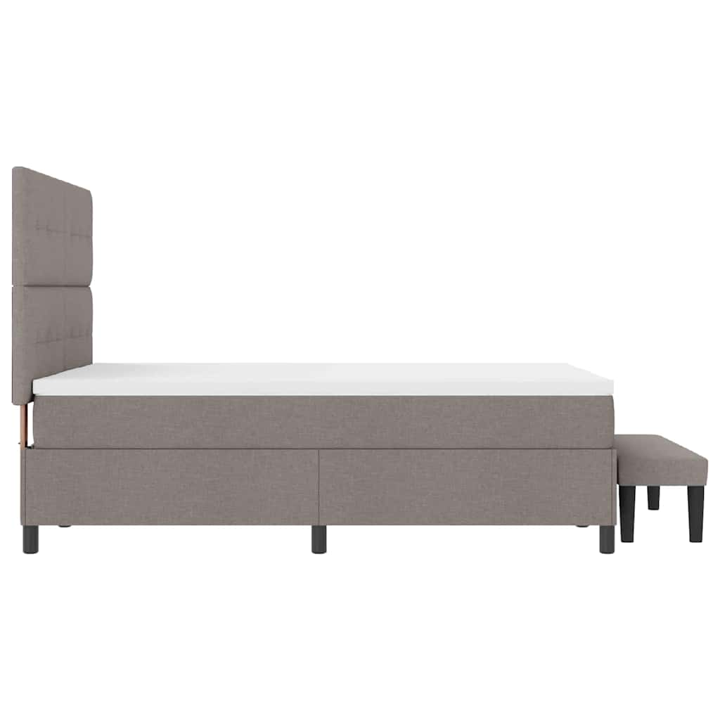Κρεβάτι με ελατήρια με κεφαλάρι Taupe 140 x 200 cm ύφασμα - Pakobazaar