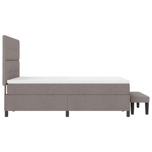 Κρεβάτι με ελατήρια με κεφαλάρι Taupe 140 x 200 cm ύφασμα - Pakobazaar