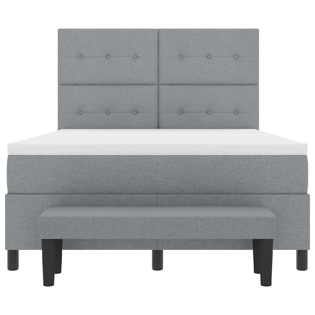 Κρεβάτι με ελατήρια με στρώμα Ανοιχτό γκρι 160 x 200 cm ύφασμα - Pakobazaar