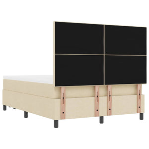 Κρεβάτι με ελατήρια με στρώμα Κρεμ 160 x 200 cm ύφασμα - Pakobazaar