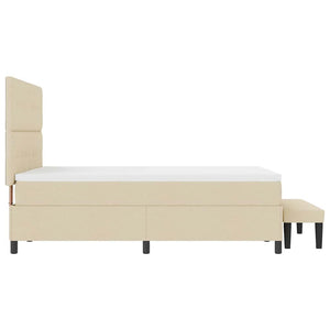 Κρεβάτι με ελατήρια με στρώμα Κρεμ 160 x 200 cm ύφασμα - Pakobazaar