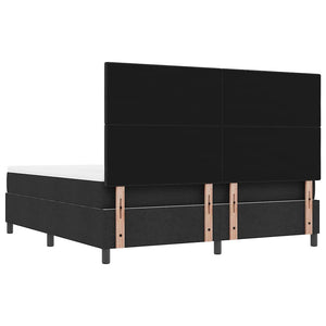 Κρεβάτι με ελατήρια με στρώμα Μαύρο 180 x 200 cm ύφασμα - Pakobazaar