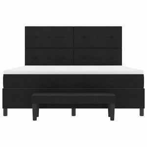 Κρεβάτι με ελατήρια με στρώμα Μαύρο 180 x 200 cm ύφασμα - Pakobazaar