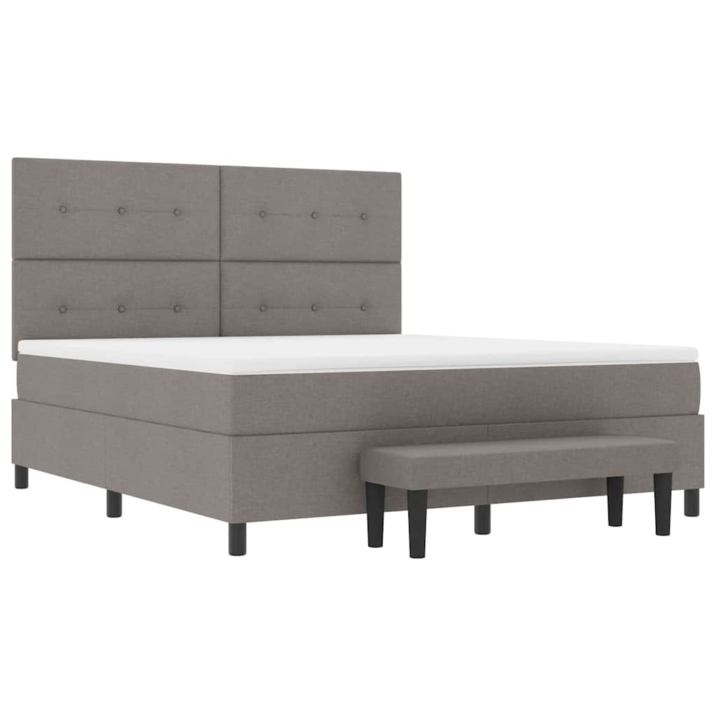 Κρεβάτι με ελατήρια με στρώμα Taupe 180 x 200 cm ύφασμα - Pakobazaar