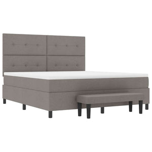 Κρεβάτι με ελατήρια με στρώμα Taupe 180 x 200 cm ύφασμα - Pakobazaar