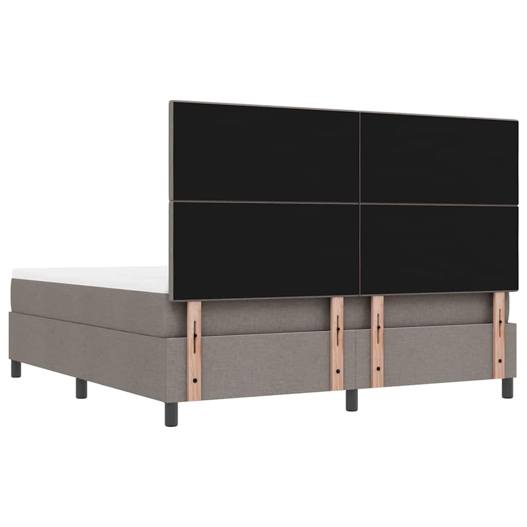 Κρεβάτι με ελατήρια με στρώμα Taupe 180 x 200 cm ύφασμα - Pakobazaar