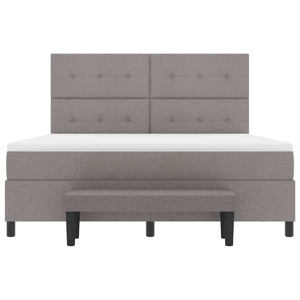 Κρεβάτι με ελατήρια με στρώμα Taupe 180 x 200 cm ύφασμα - Pakobazaar