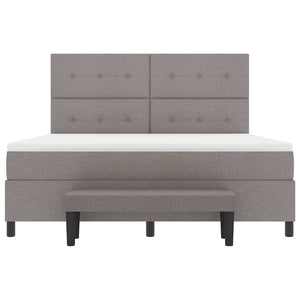 Κρεβάτι με ελατήρια με στρώμα Taupe 180 x 200 cm ύφασμα - Pakobazaar