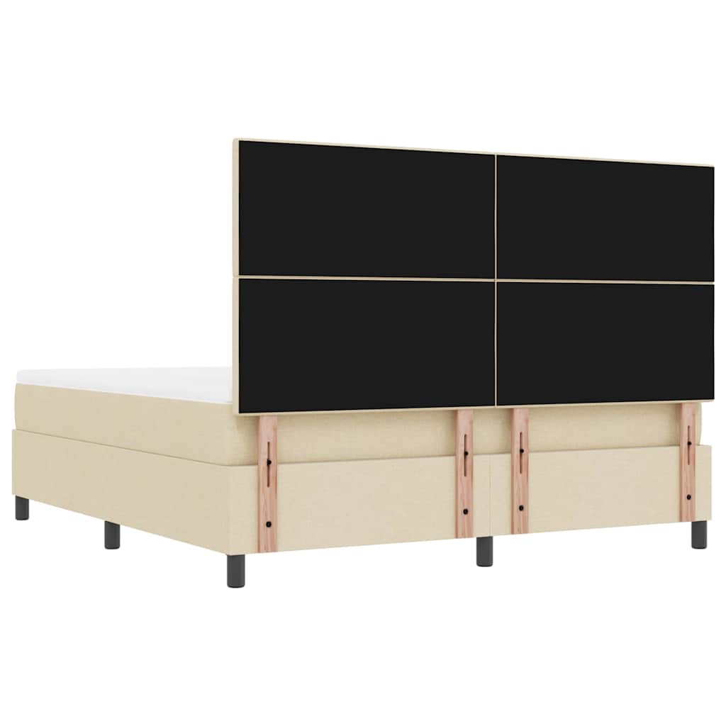 Κρεβάτι με ελατήρια με στρώμα Κρεμ 180 x 200 cm ύφασμα - Pakobazaar