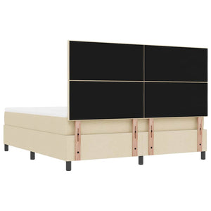 Κρεβάτι με ελατήρια με στρώμα Κρεμ 180 x 200 cm ύφασμα - Pakobazaar