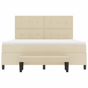 Κρεβάτι με ελατήρια με στρώμα Κρεμ 180 x 200 cm ύφασμα - Pakobazaar