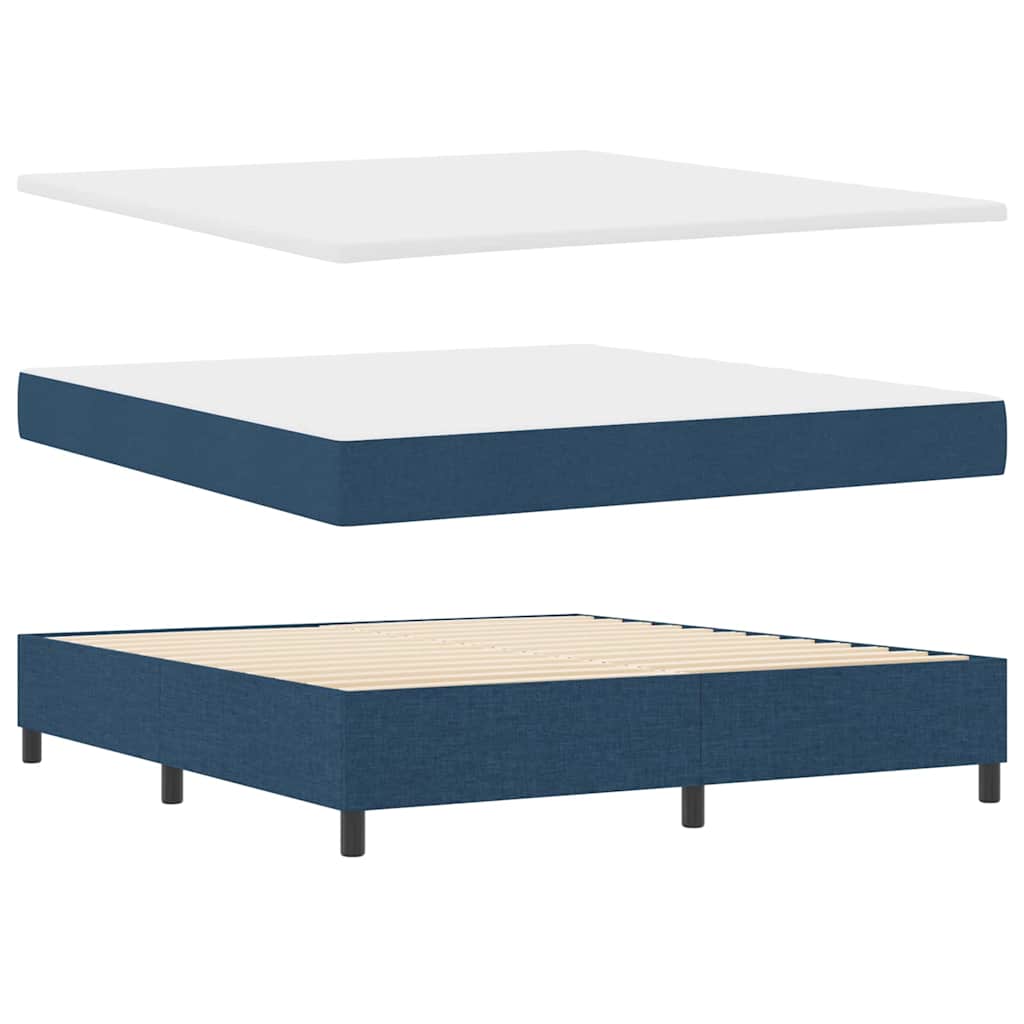 Κρεβάτι με ελατήρια με κεφαλάρι Μπλε 180 x 200 cm ύφασμα - Pakobazaar