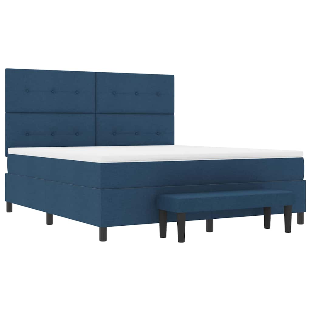 Κρεβάτι με ελατήρια με κεφαλάρι Μπλε 180 x 200 cm ύφασμα - Pakobazaar