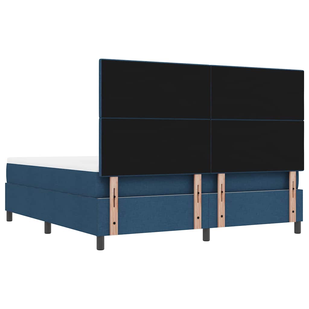 Κρεβάτι με ελατήρια με κεφαλάρι Μπλε 180 x 200 cm ύφασμα - Pakobazaar