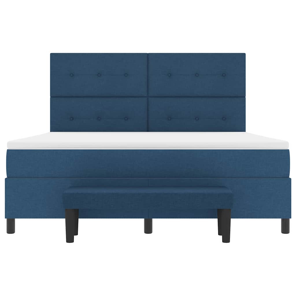 Κρεβάτι με ελατήρια με κεφαλάρι Μπλε 180 x 200 cm ύφασμα - Pakobazaar