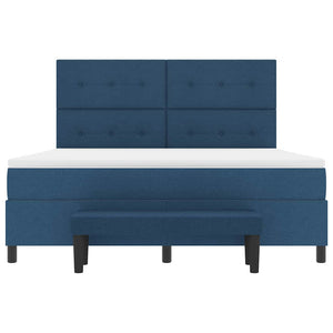 Κρεβάτι με ελατήρια με κεφαλάρι Μπλε 180 x 200 cm ύφασμα - Pakobazaar