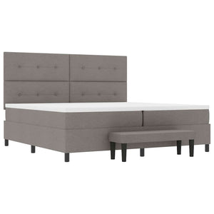 Κρεβάτι με ελατήρια με κεφαλάρι Taupe 200 x 200 cm ύφασμα - Pakobazaar
