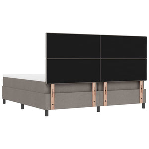 Κρεβάτι με ελατήρια με κεφαλάρι Taupe 200 x 200 cm ύφασμα - Pakobazaar