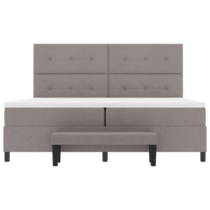 Κρεβάτι με ελατήρια με κεφαλάρι Taupe 200 x 200 cm ύφασμα - Pakobazaar