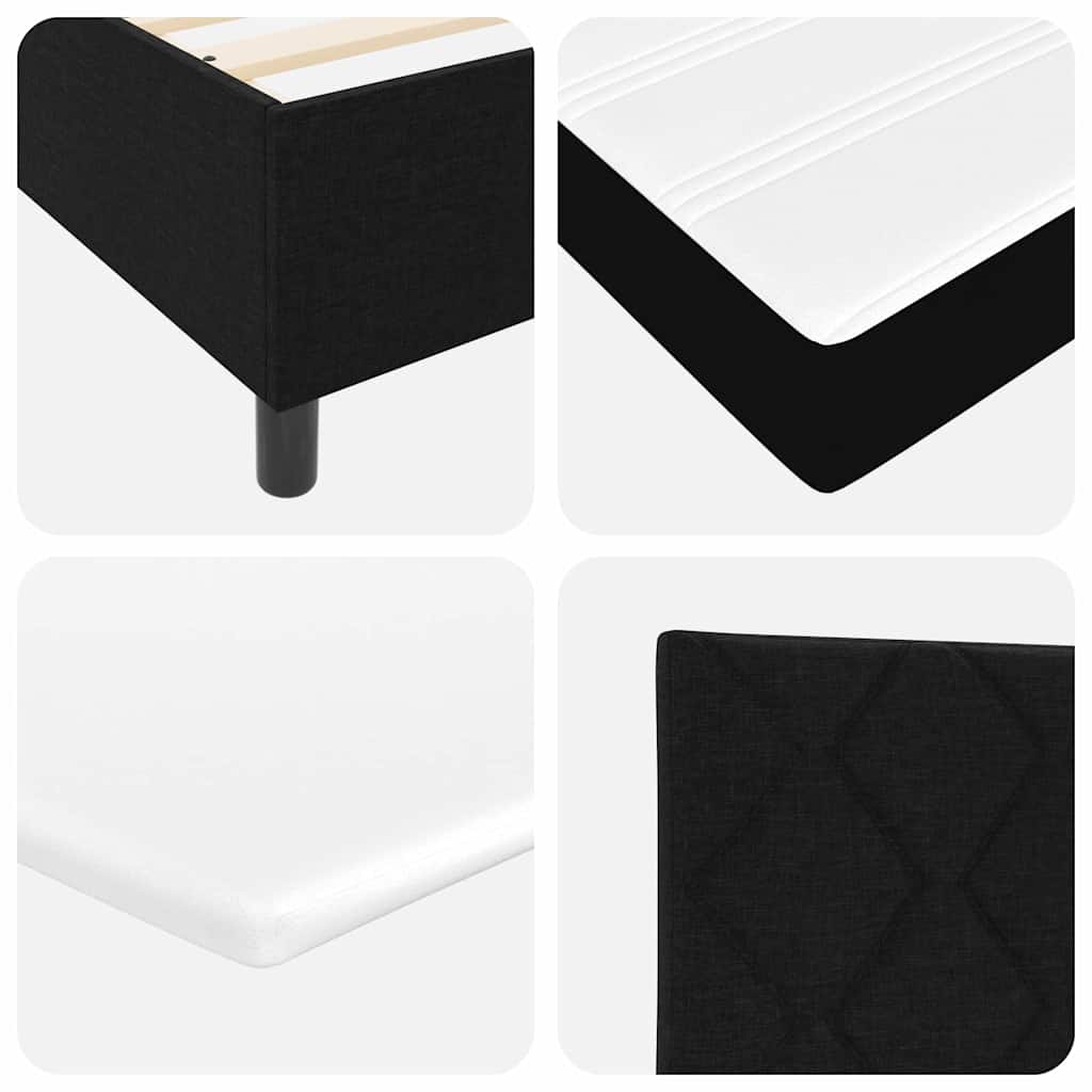 Κρεβάτι με ελατήρια με κεφαλάρι Μαύρο 80 x 200 cm ύφασμα