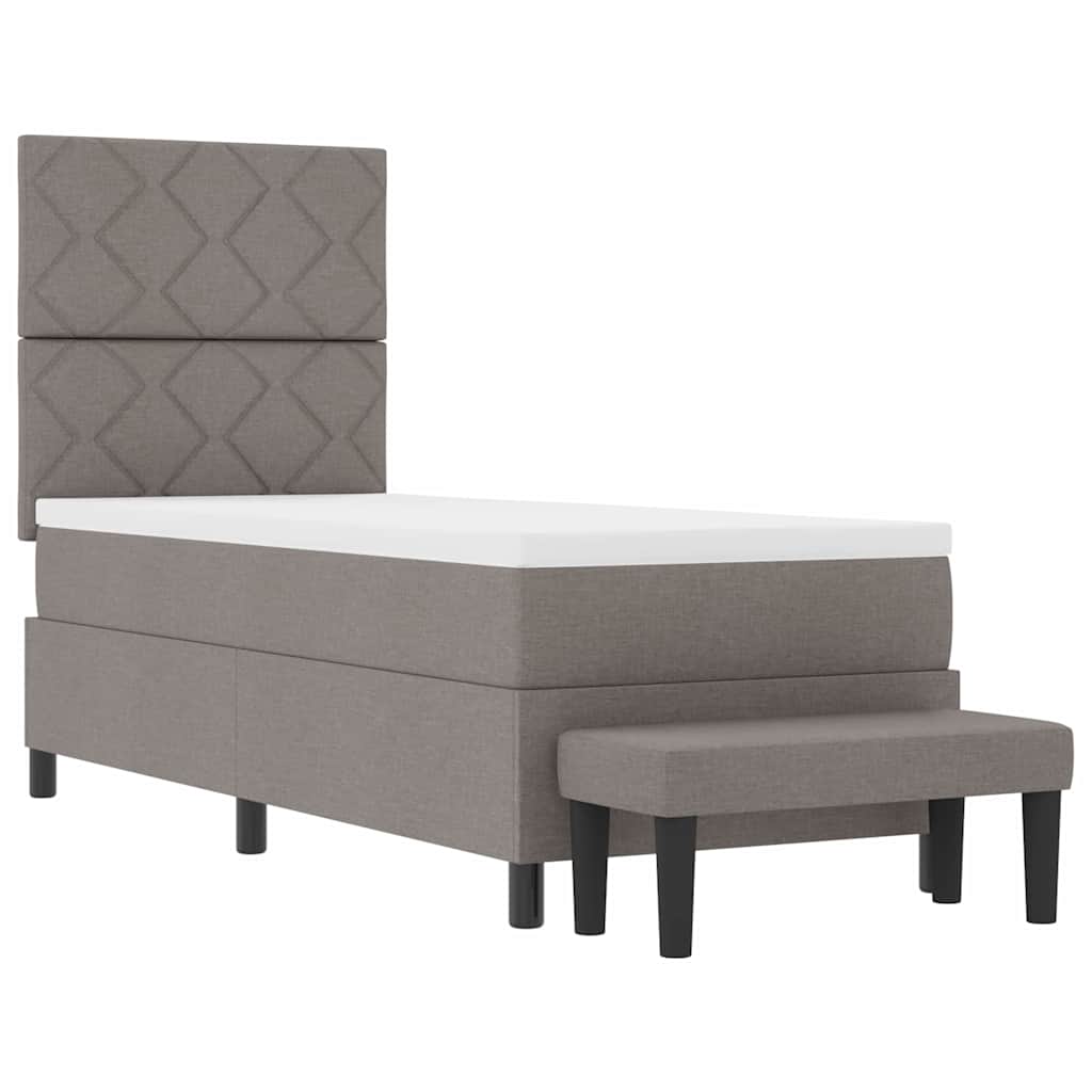 Κρεβάτι με ελατήρια με κεφαλάρι Taupe 80 x 200 cm ύφασμα