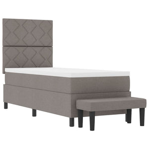 Κρεβάτι με ελατήρια με κεφαλάρι Taupe 80 x 200 cm ύφασμα