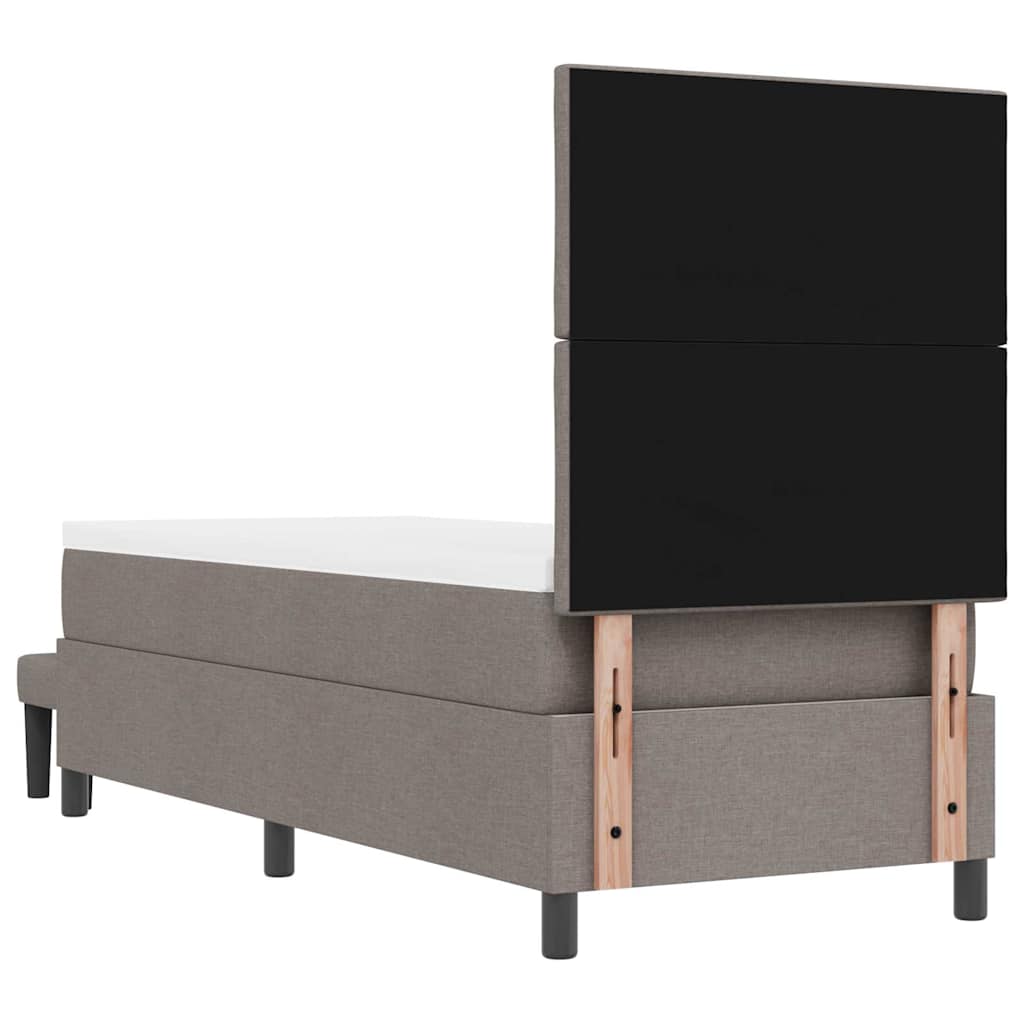 Κρεβάτι με ελατήρια με κεφαλάρι Taupe 80 x 200 cm ύφασμα