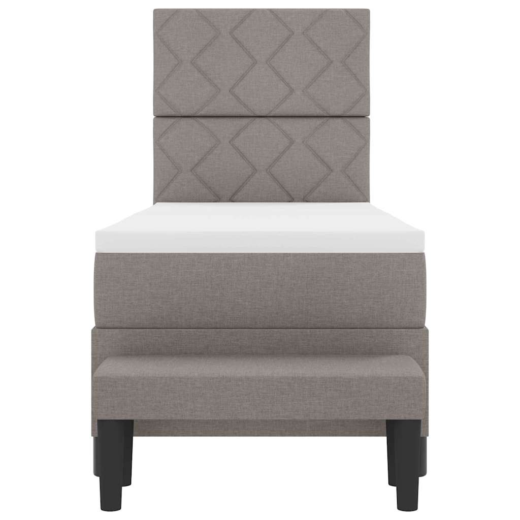Κρεβάτι με ελατήρια με κεφαλάρι Taupe 80 x 200 cm ύφασμα
