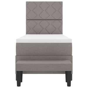 Κρεβάτι με ελατήρια με κεφαλάρι Taupe 80 x 200 cm ύφασμα