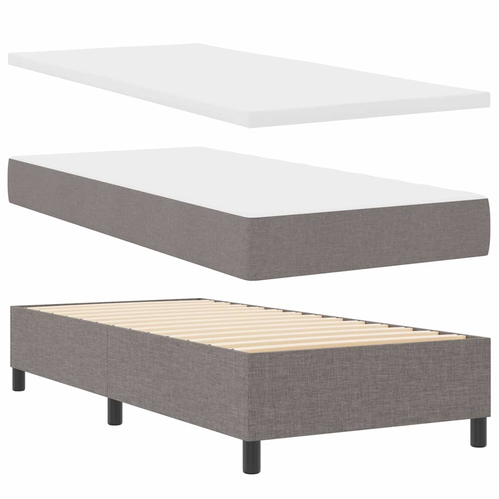 Κρεβάτι με ελατήρια με μαξιλάρι Taupe 90 x 190 cm ύφασμα - Pakobazaar