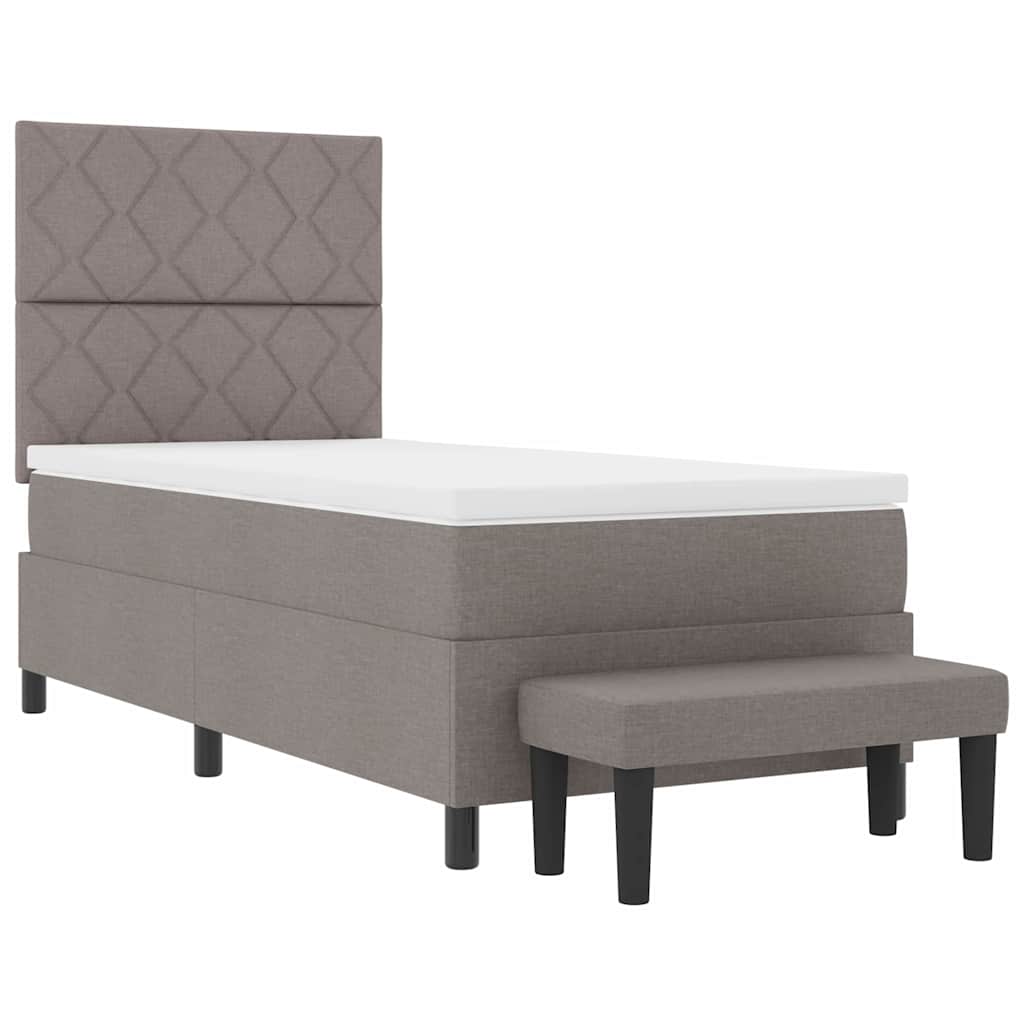 Κρεβάτι με ελατήρια με μαξιλάρι Taupe 90 x 190 cm ύφασμα - Pakobazaar