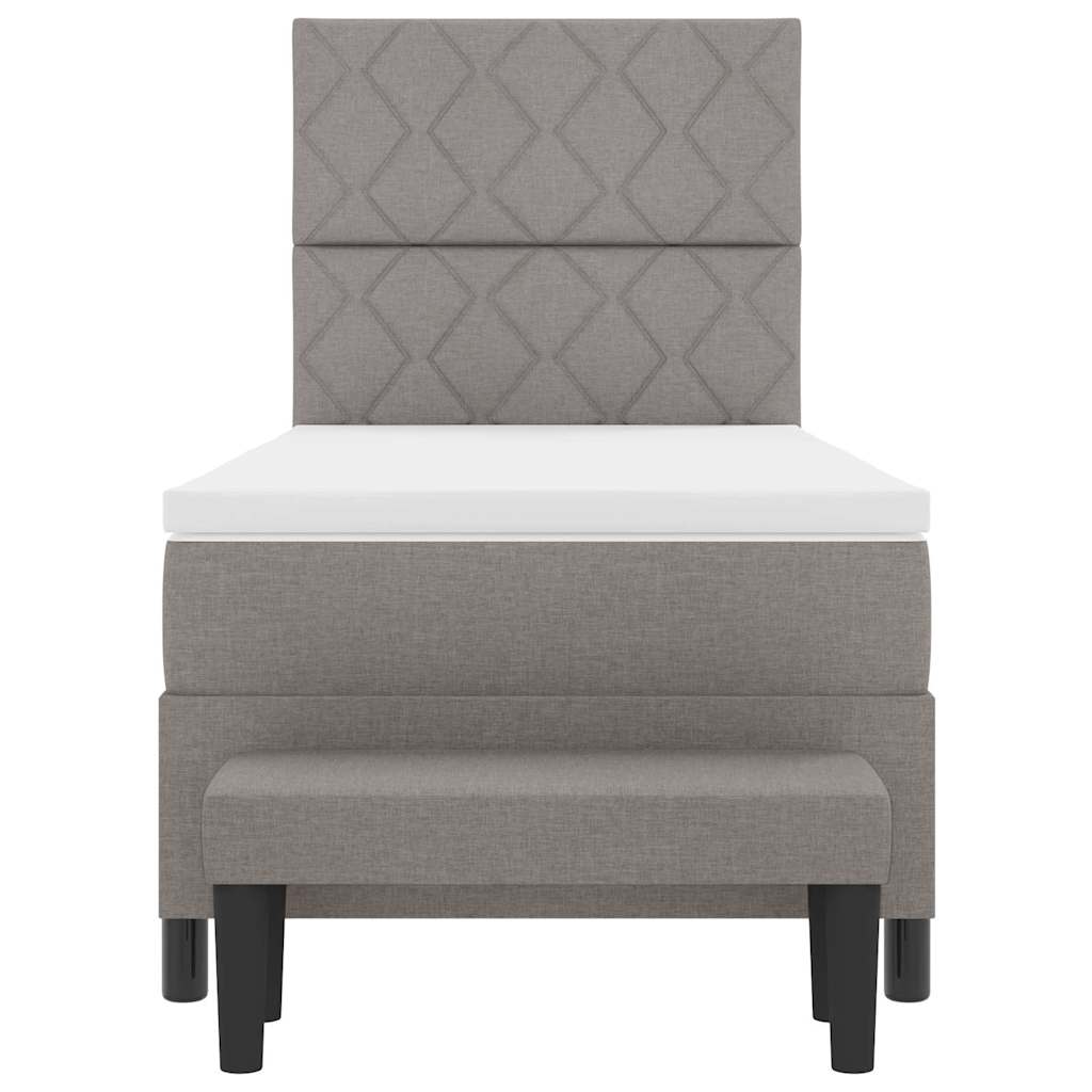 Κρεβάτι με ελατήρια με μαξιλάρι Taupe 90 x 190 cm ύφασμα - Pakobazaar