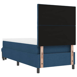 Κρεβάτι με ελατήρια με μαξιλάρι Μπλε 90 x 190 cm ύφασμα - Pakobazaar