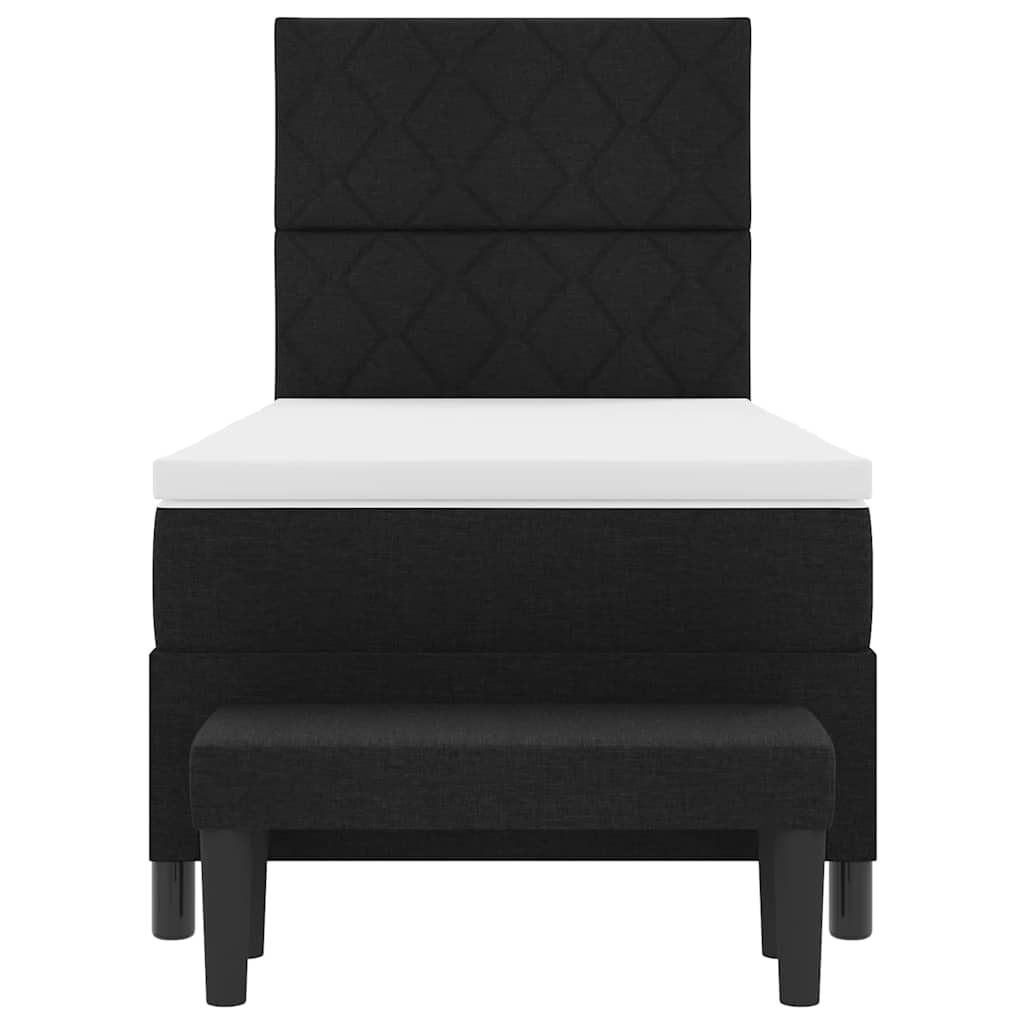 Κρεβάτι με ελατήρια με κεφαλάρι Μαύρο 90 x 200 cm ύφασμα