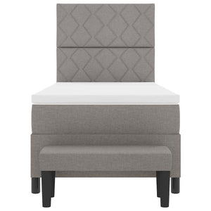 Κρεβάτι με ελατήρια με κεφαλάρι Taupe 90 x 200 cm ύφασμα - Pakobazaar